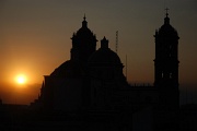 sunset on cathedral, Puebla